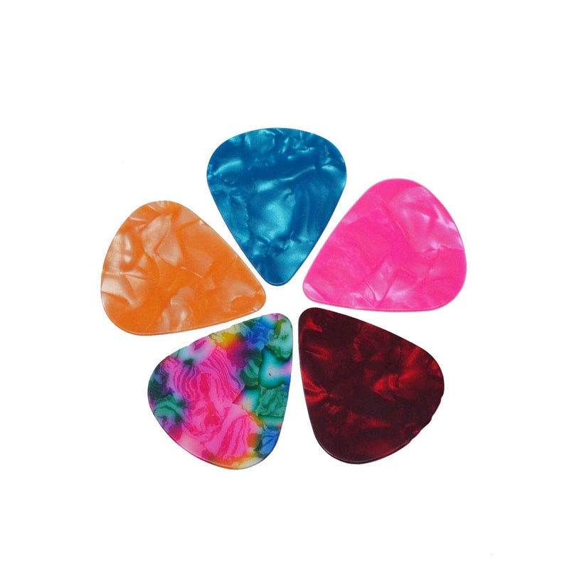PUNK Leather Guitar Picks Case Guitar Pick Holders with Keyring Guitar Plectrums Bag for Guitar Pick Bag with 5Pcs Plectrums Gift(Black) - Image 4